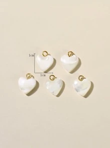 5 piezas/set Colgante DIY con corazón - Beis - Ver 3