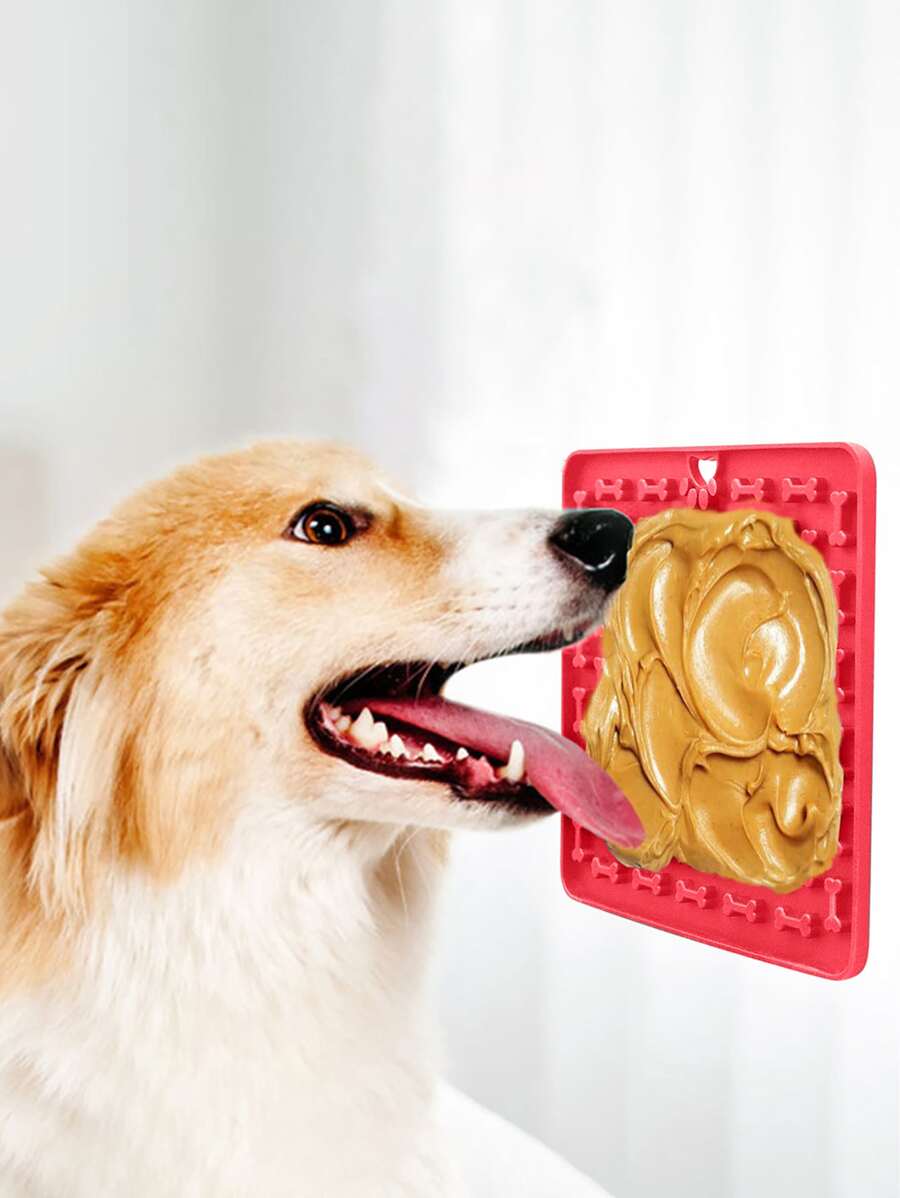 1入組矽膠寵物舔餐墊 - 紅色 - 查看 1