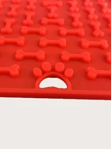1入組矽膠寵物舔餐墊 - 紅色 - 查看 4