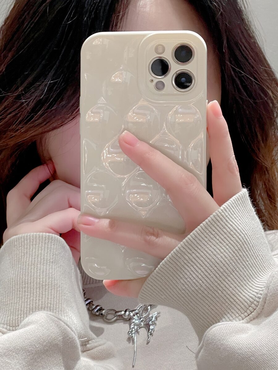 Anti-fall Textured Phone Case - White - View 1
