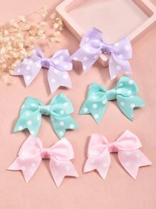 6入組小女童波卡圓點蝴蝶結裝飾髮夾 - 彩色 - 查看 4