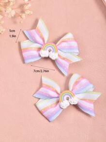 2 cái Kẹp tóc cầu vồng & nơ trang trí cho bé gái mới tập đi - Nhiều màu - Xem 6