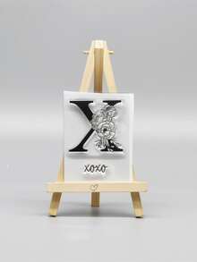 1 pieza Sello con estampado de flor y letra - transparente - Ver 1