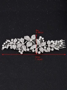 Rhinestone Flower Decor Bridal Hair Comb Boho Tiaras Valentine's Day Accessories