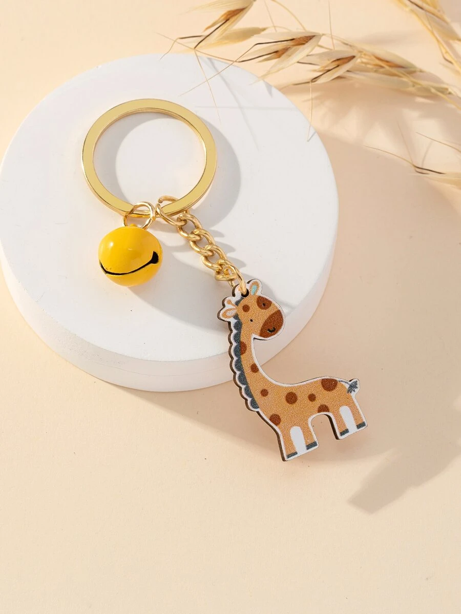 1pc Unisex Cartoon Giraffe Charm Fashion Keychain - Multicolor - View 1