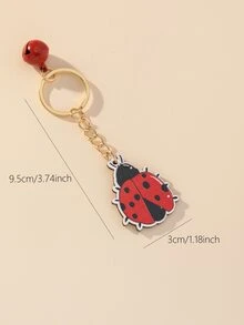 Ladybug Charm Keychain - Multicolor - View 3