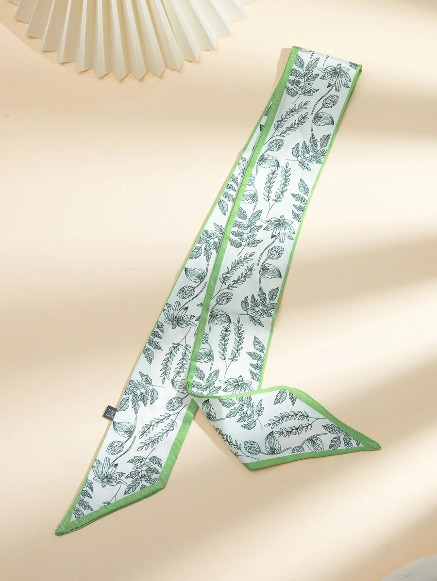 Leaf Print Hair Band - Green - View 1