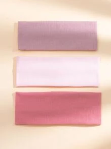 件裝女士純色針織彈性髮帶，適合戶外運動和瑜伽 - 彩色 - 查看 2