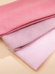 件裝女士純色針織彈性髮帶，適合戶外運動和瑜伽 - 彩色 - 查看 3