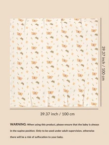 2 Stück/Set Oeko-Tex zertifizierte, bequeme und atmungsaktive Baby-Pucktücher mit Schmetterlingsdruck in Weiß und Kaffee, geeignet für den täglichen Gebrauch