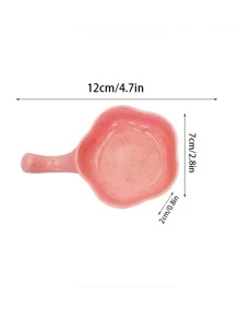 1入組帶把手塑料調味盤廚房用創意花形醬汁盤 - 米色 - 查看 3