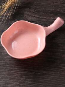 1入組帶把手塑料調味盤廚房用創意花形醬汁盤 - 米色 - 查看 5