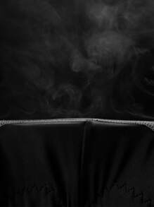 Men Letter Graphic Top-stitching Sports Tights - Black - View 4