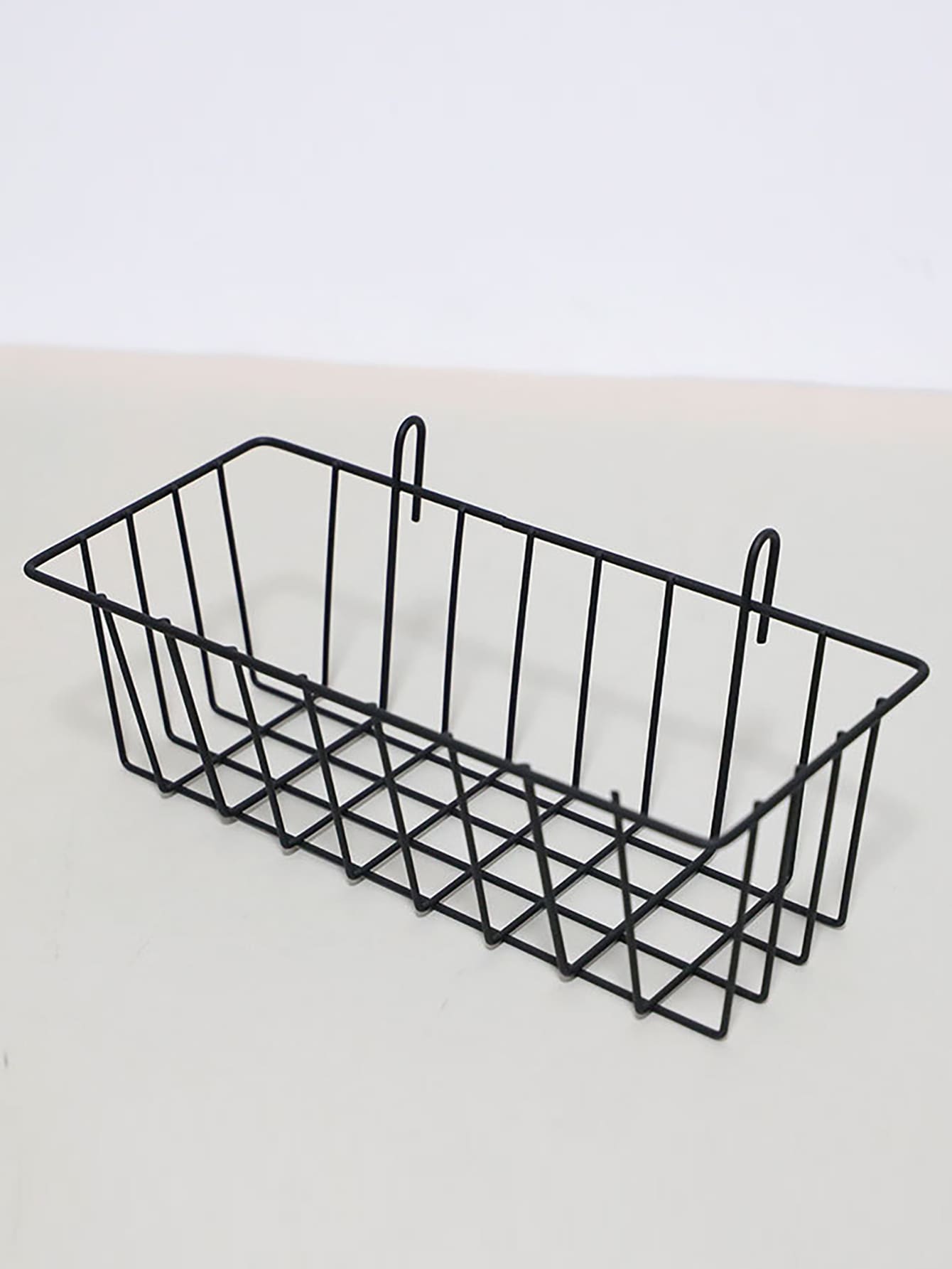 1pc Iron Alloy Storage Basket, Classic Black Storage Cube For Home - Black - View 1