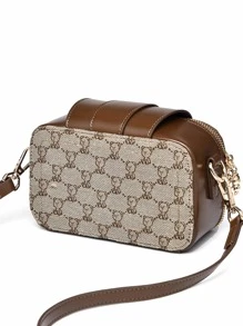 Hoa văn Vintage , Mini Đồ họa Chữ cái Túi Vuông Với trang trí túi Cho cô gái , Cô gái tuổi teen - Màu Khaki - Xem 6