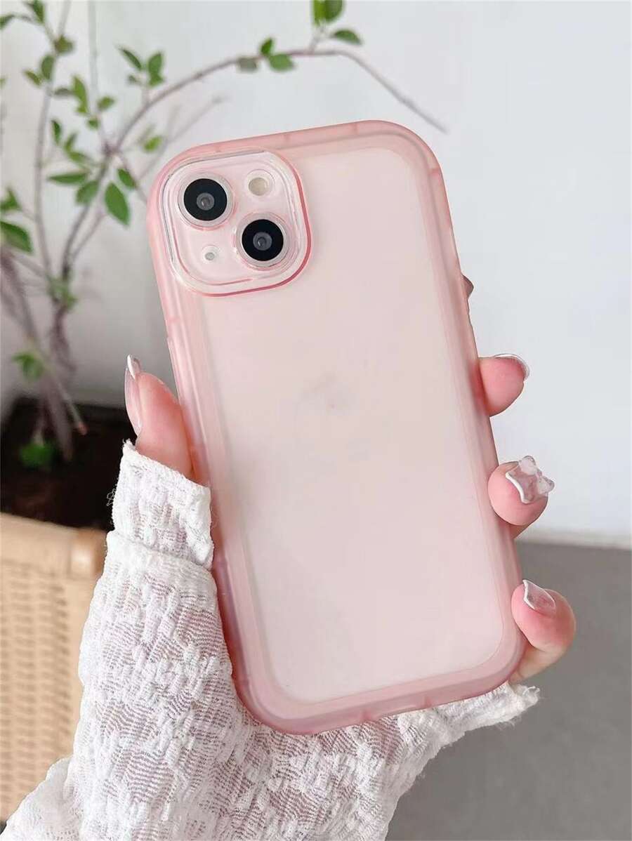 邊框拼接透明手機殼 - 粉色 - 查看 1