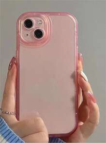 邊框拼接透明手機殼 - 粉色 - 查看 4