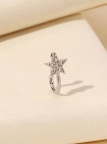 Cubic Zirconia Star Decor Nose Cuff Popular Piercing Body Jewelry Gift For Women & Men - Silver - View 4