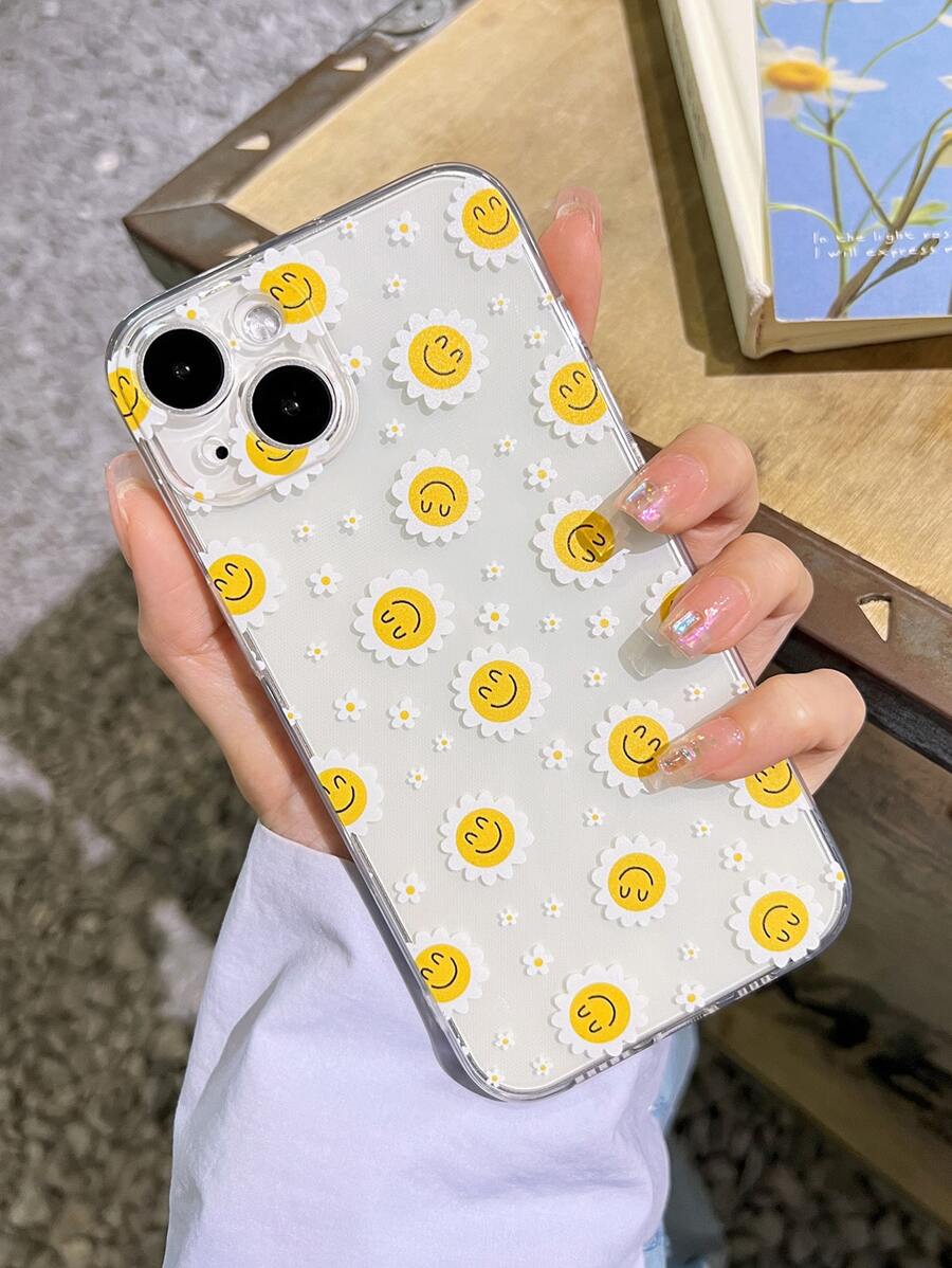 Ốp điện thoại trong suốt họa tiết hoa - Nhiều màu - Xem 1