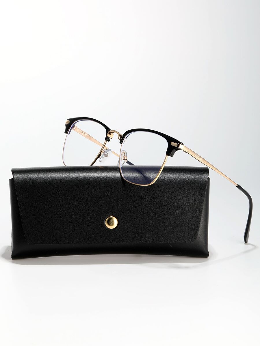 Men Geometric Frame Eyeglasses - Multicolor - View 1