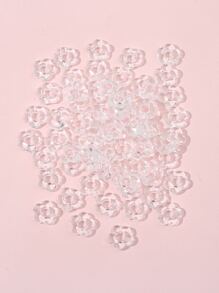 beadia 60 顆/套花朵設計 DIY 壓克力珠 - 無色 - 查看 3