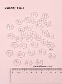 beadia 60 顆/套花朵設計 DIY 壓克力珠 - 無色 - 查看 5