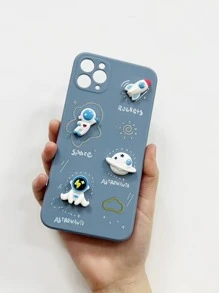 苹果可爱卡通宇航员太空主题手机壳，兼容 15/15 Plus/15 Pro/15 Pro Max - 彩色 - 查看 4