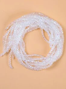 10串約1200顆4mm切面水晶玻璃珠，適用於女士手鐲項鍊耳環串珠珠寶製作配件 - 無色 - 查看 2