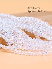 10串約1200顆4mm切面水晶玻璃珠，適用於女士手鐲項鍊耳環串珠珠寶製作配件 - 無色 - 查看 4