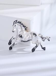 Horse Design Brooch - White - View 1