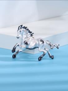 Horse Design Brooch - White - View 4