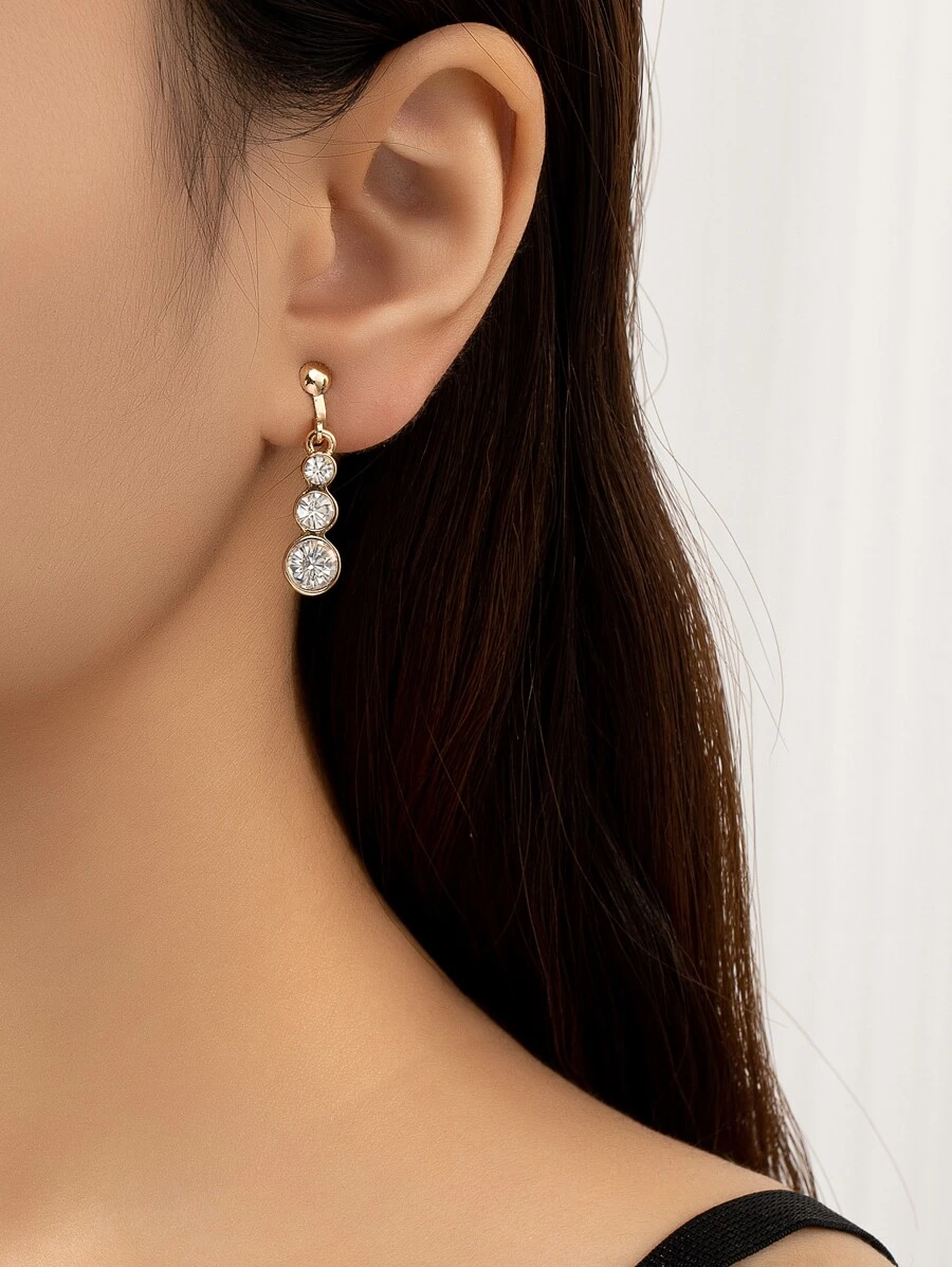 Rhinestone trang trí clip trên bông tai - Xem 1