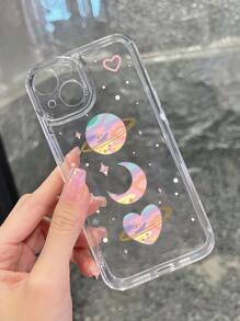 夏季星球图案透明手机壳防水防震防摔防刮 - 彩色 - 查看 1
