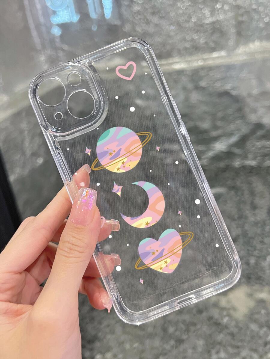 夏季星球图案透明手机壳防水防震防摔防刮 - 彩色 - 查看 1