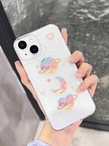 夏季星球图案透明手机壳防水防震防摔防刮 - 彩色 - 查看 2