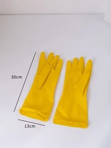 2 cái/bộ Găng tay gia dụng bằng silicon, Găng tay làm sạch đơn giản tối giản cho hộ gia đình - Màu vàng - Xem 3