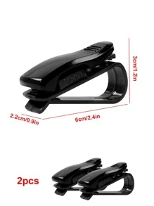 2pcs Plastic Car Sun Visor Glasses Holder