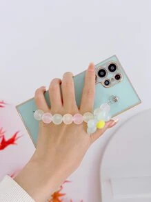 Plain Phone Case With Flower Hand Strap,International Version, Not The Domestic Version - Green - View 3