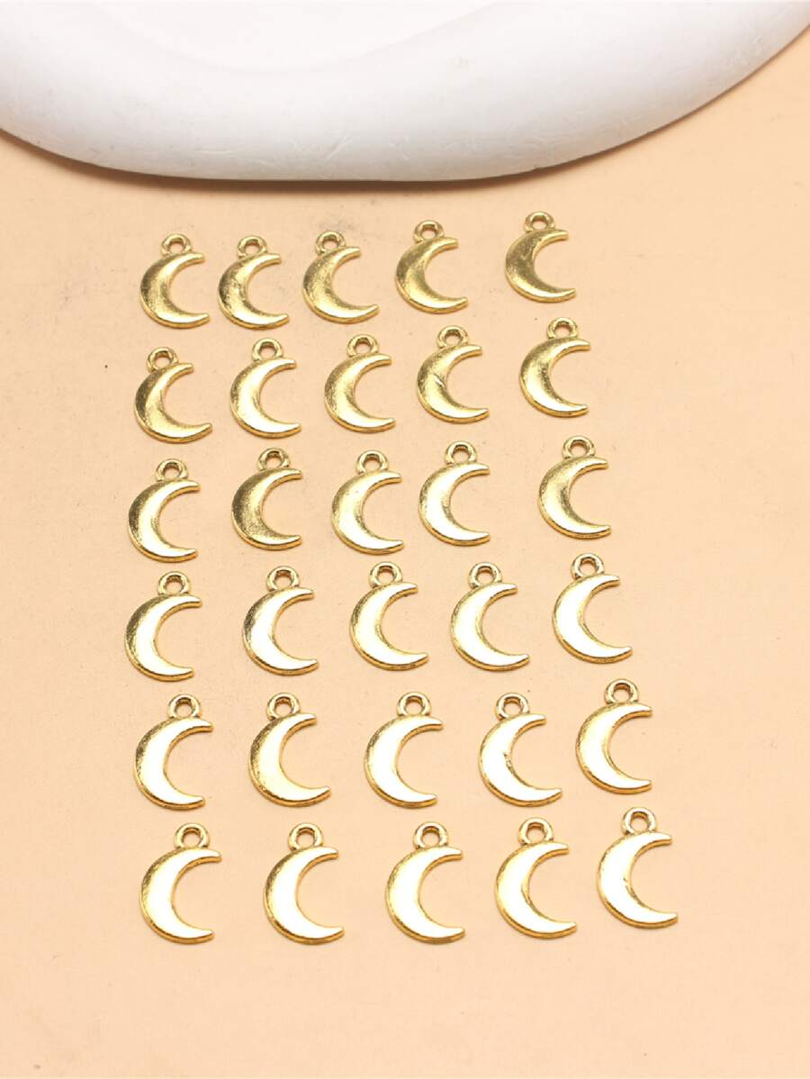 30pcs/set Alloy Moon DIY Pendant - Yellow Gold - View 1