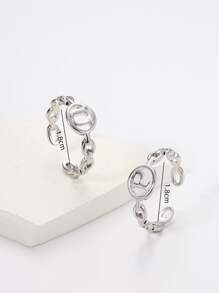 26 cái/bộ Letter Decor Chain Design Face Cover - Bạc - Xem 4