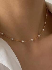 Đồ trang trí Ngọc Trai giả Dây chuyền - Nhiều màu - Xem 4