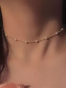 Đồ trang trí Ngọc Trai giả Dây chuyền - Nhiều màu - Xem 5