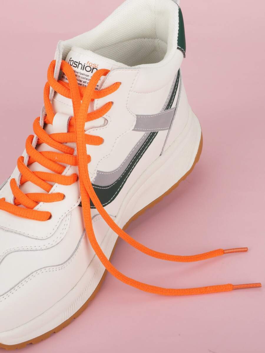 2入组極簡橘色鞋帶時尚配件適用於運動鞋 - 橘色 - 查看 1