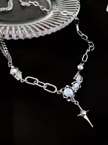 水鑽裝飾鏈條樣式項鍊