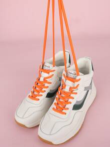 2入组極簡橘色鞋帶時尚配件適用於運動鞋 - 橘色 - 查看 2