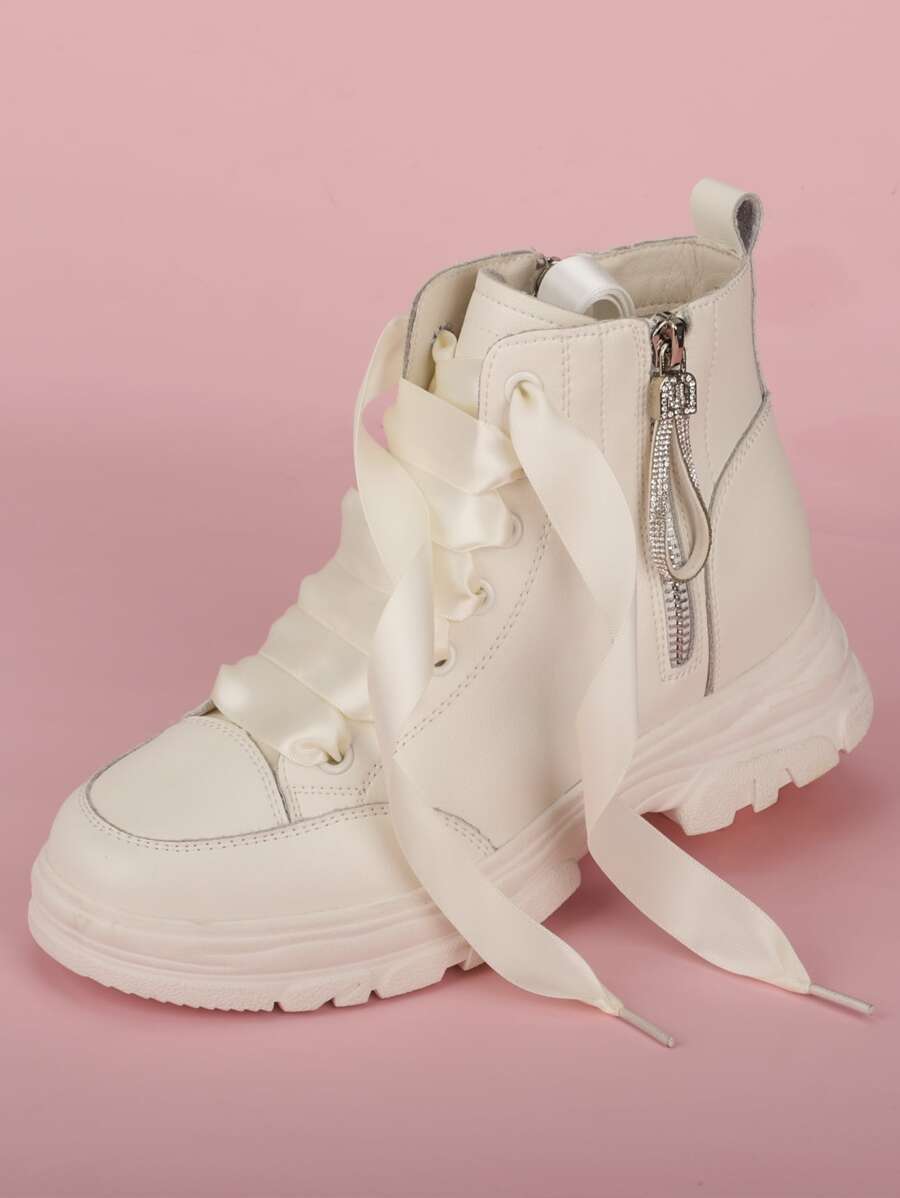 1對極簡白色時尚配件適用於運動鞋 - 米色 - 查看 1