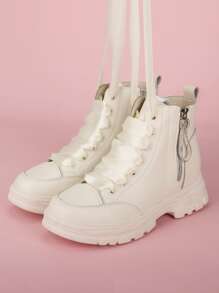 1對極簡白色時尚配件適用於運動鞋 - 米色 - 查看 2