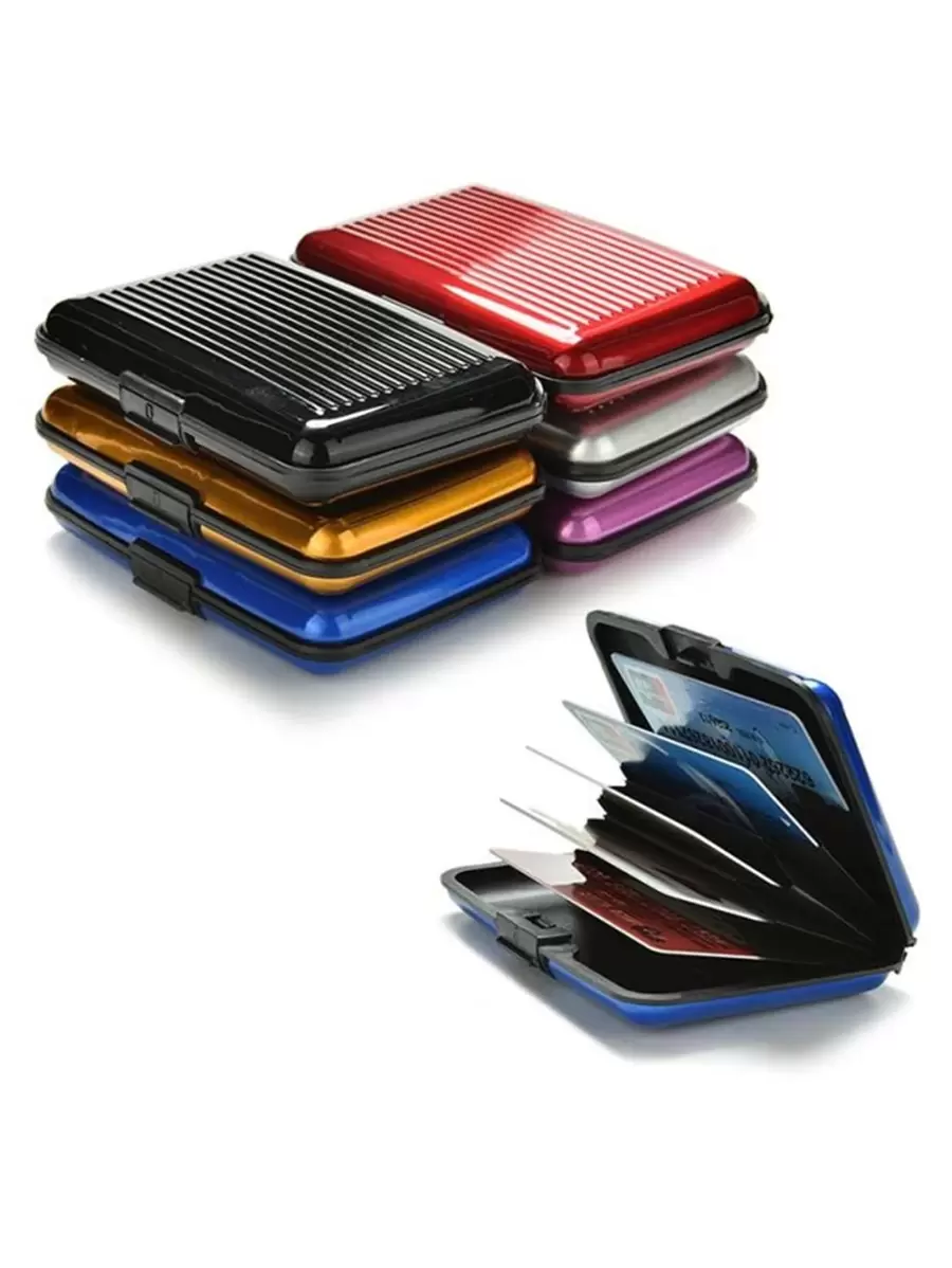 Men Aluminum Bank Card Holder Blocking Hard Case Wallet Solid Credit Card Anti-Rfid Scanning Protect Card Holder Dad Gifts Business Card Cover Slim Lightweight Portable Cash Money ID Card Credit Card Coin Pocket Short Wallet Small Pouch Small Purse Pocket Wallet For Birthday Anniversary On Valentine Day For College Student School Student Male Men Bag Present Gifts For Teachers Card Box - Multicolor - View 1