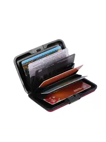 Men Aluminum Bank Card Holder Blocking Hard Case Wallet Solid Credit Card Anti-Rfid Scanning Protect Card Holder Dad Gifts Business Card Cover Slim Lightweight Portable Cash Money ID Card Credit Card Coin Pocket Short Wallet Small Pouch Small Purse Pocket Wallet For Birthday Anniversary On Valentine Day  For College Student School Student Male Men Bag Present Gifts For Teachers Card Box - Multicolor - View 2