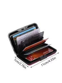 Men Aluminum Bank Card Holder Blocking Hard Case Wallet Solid Credit Card Anti-Rfid Scanning Protect Card Holder Dad Gifts Business Card Cover Slim Lightweight Portable Cash Money ID Card Credit Card Coin Pocket Short Wallet Small Pouch Small Purse Pocket Wallet For Birthday Anniversary On Valentine Day  For College Student School Student Male Men Bag Present Gifts For Teachers Card Box - Multicolor - View 3